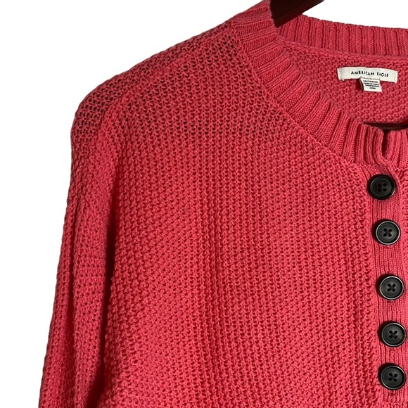 American Eagle Outfitters Knit Long Sleeve Sweater 1/2 Button Down Extra Small - Picture 7 of 15